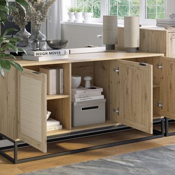 Vicco Sideboard Kommode Natal 140 cm Noak Eiche 3 Türen