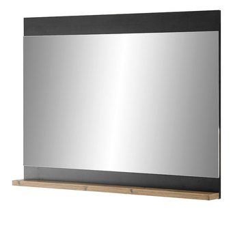 Furn.Design Garderobenspiegel Beveren (Wandspiegel in Fresco grau und Kastanie, 92 x 71 cm), mit Ablage