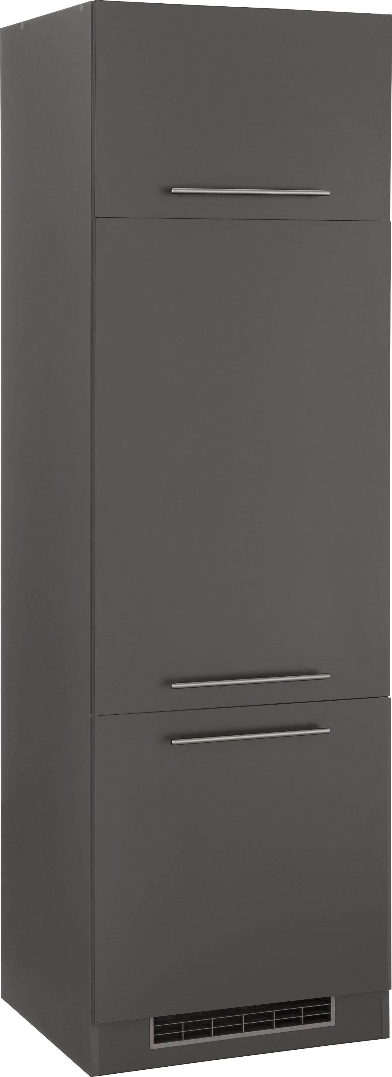 wiho Küchen Kühlumbauschrank Unna 60 cm breit, ohne E-Gerät anthrazit/anthrazit | Anthrazit | Umbauschränke