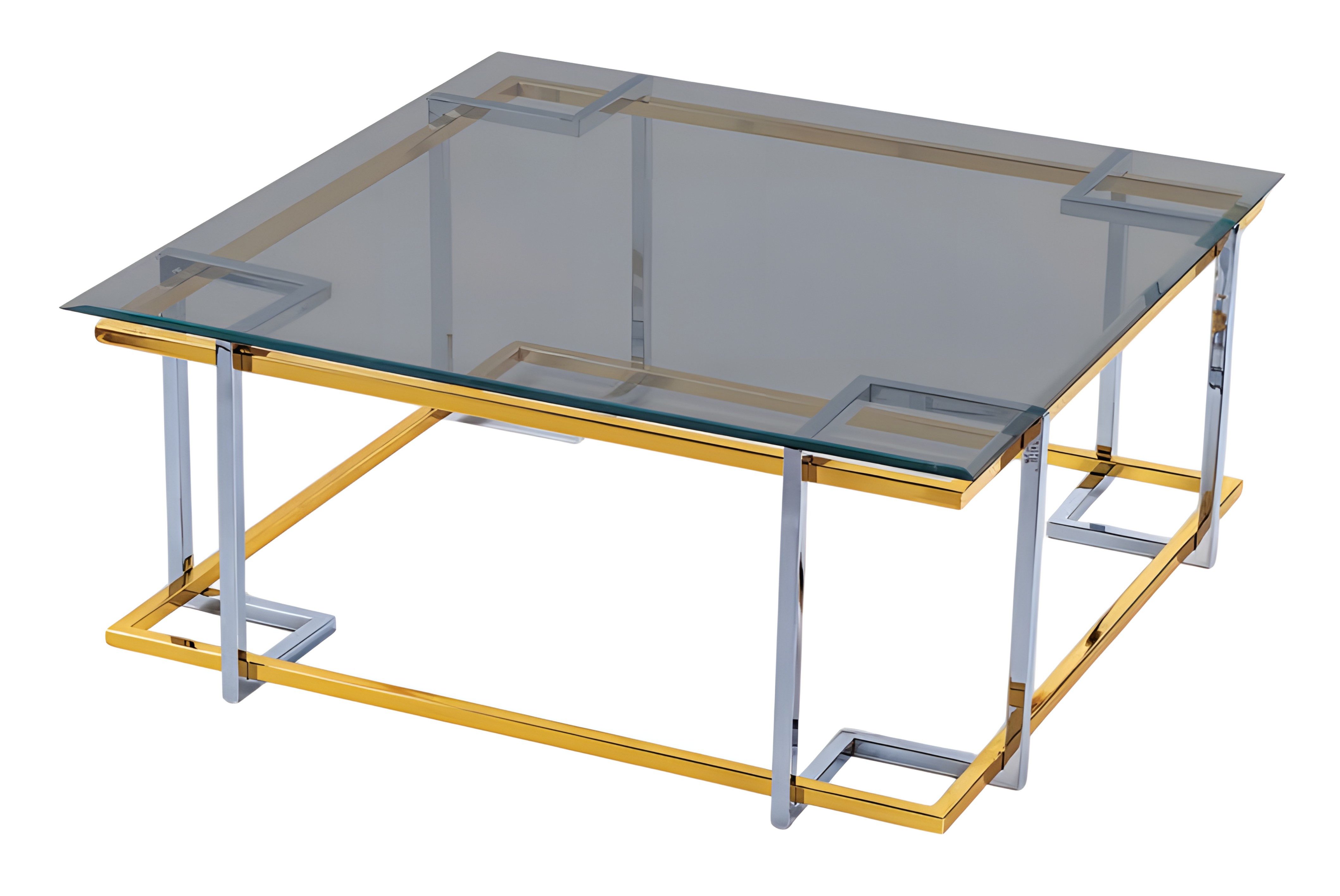 Xlmoebel Couchtisch Transparenter Couchtisch aus Edelstahl im modernen Design (Packung), Made in Europa