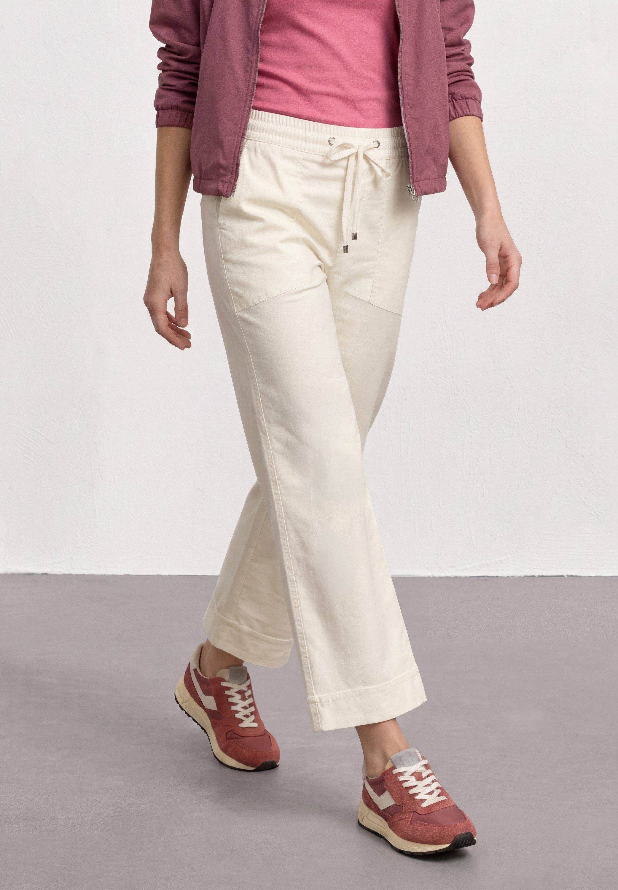 STREET ONE Stoffhose Style Amalia Sommerhose mit elastischem Bund und Tunnelzug