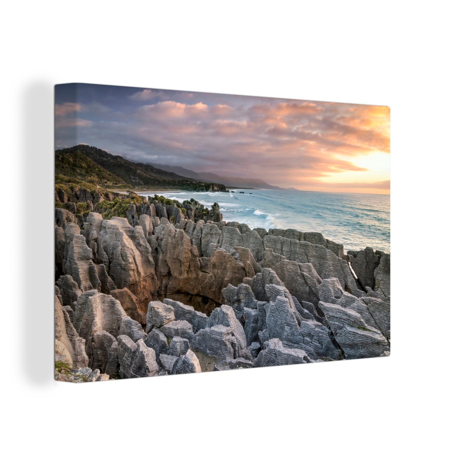 OneMillionCanvasses® Leinwandbild Himmel über dem Paparoa National Park in Neuseeland, (1 St), Wandbild Leinwandbilder, Aufhängefertig, Wanddeko, 30x20 cm
