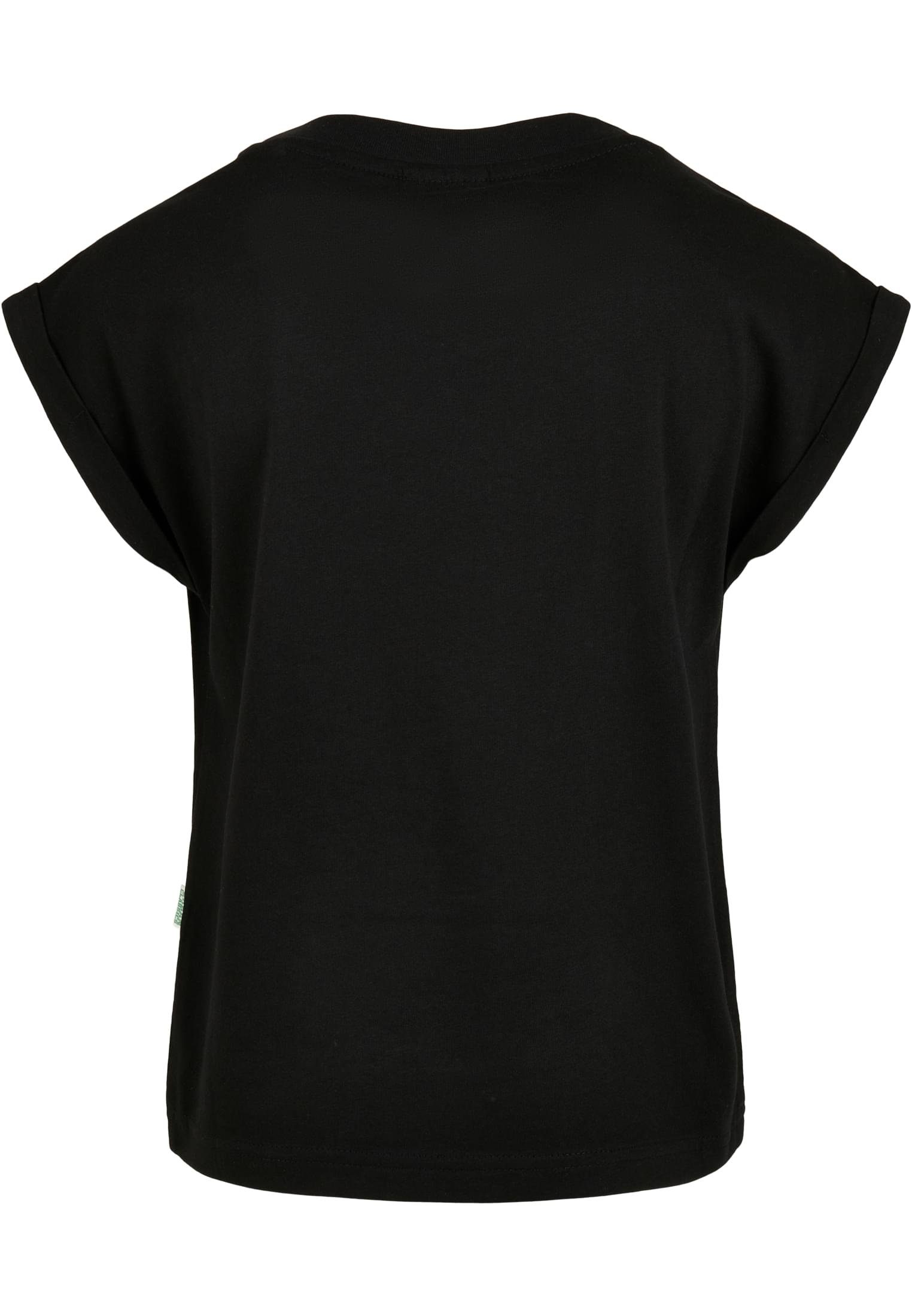 Extended Shoulder Girls (1-tlg) Tee CLASSICS T-Shirt black URBAN Organic Kinder