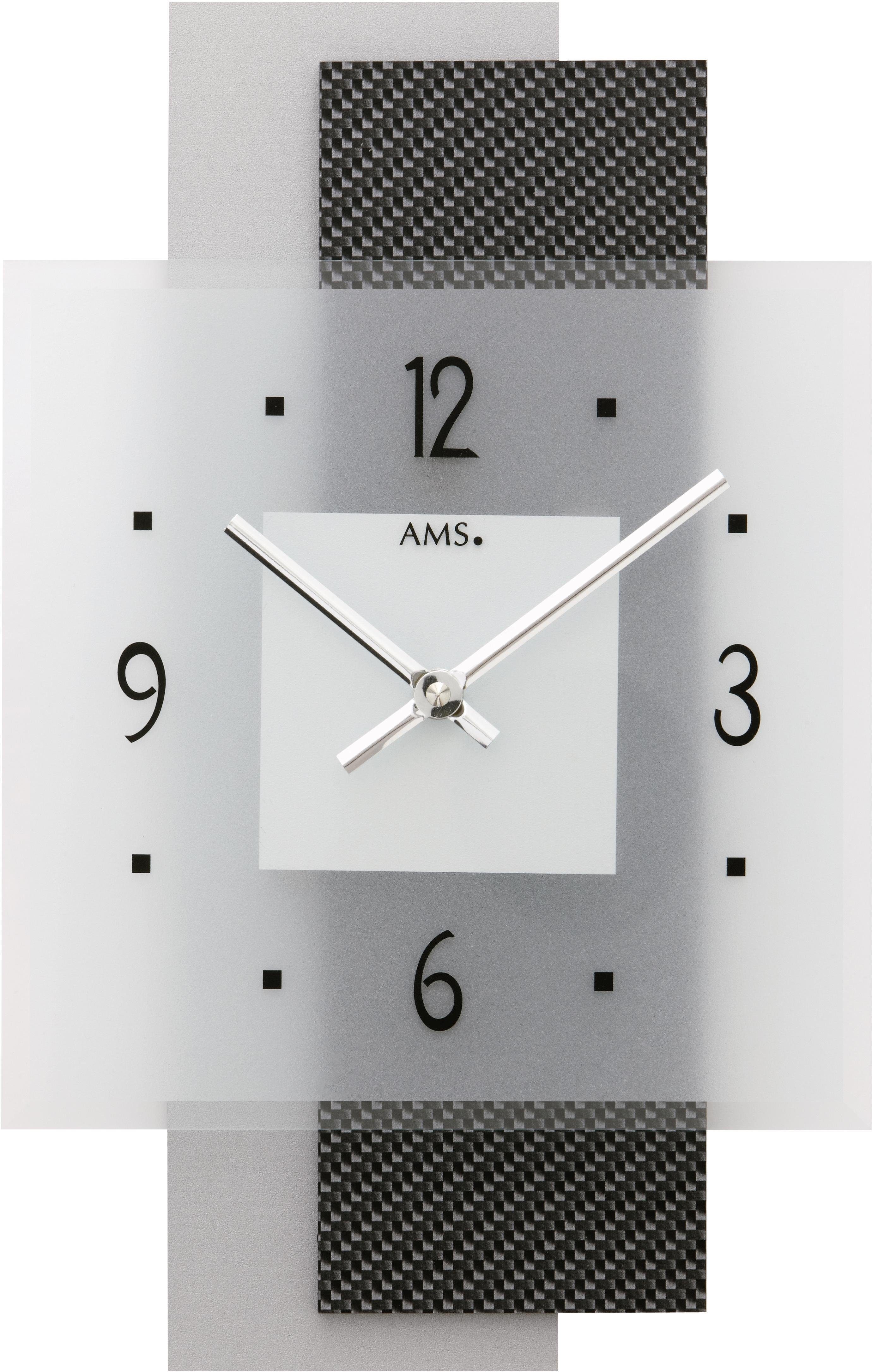 AMS Wanduhr 9243 (Quarzuhr,Holz,Wohnzimmer,Esszimmer,Küche,Arbeitszimmer,Büro,Flur)