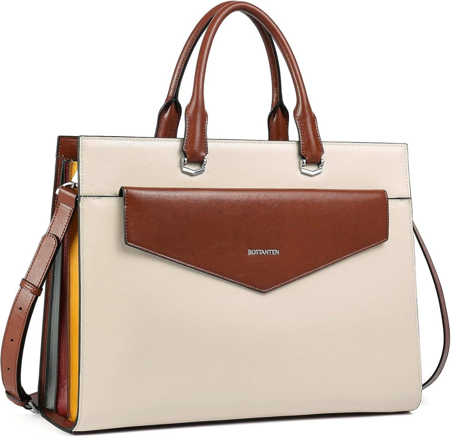 Businesstasche Damen Aktentasche Leder Schultertasche 15.6 Zoll Arbeit Businesstasche
