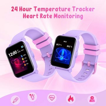 TAOPON Kinder Fitness Tracker für Jungen und Mädchen IP68 Wasserdichte Smartwatch (1.4 Zoll, Andriod iOS), mit Herzfrequenz Schlafmonitor Muti Sportmodi Schrittzähler Wecker
