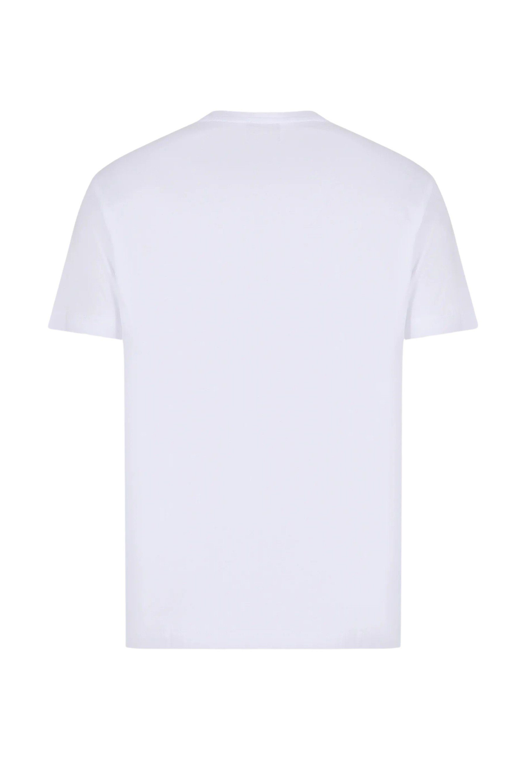 Armani Gold Shirt weiss Tee Label mit Rundhalsausschnitt T-Shirt Emporio (1-tlg)