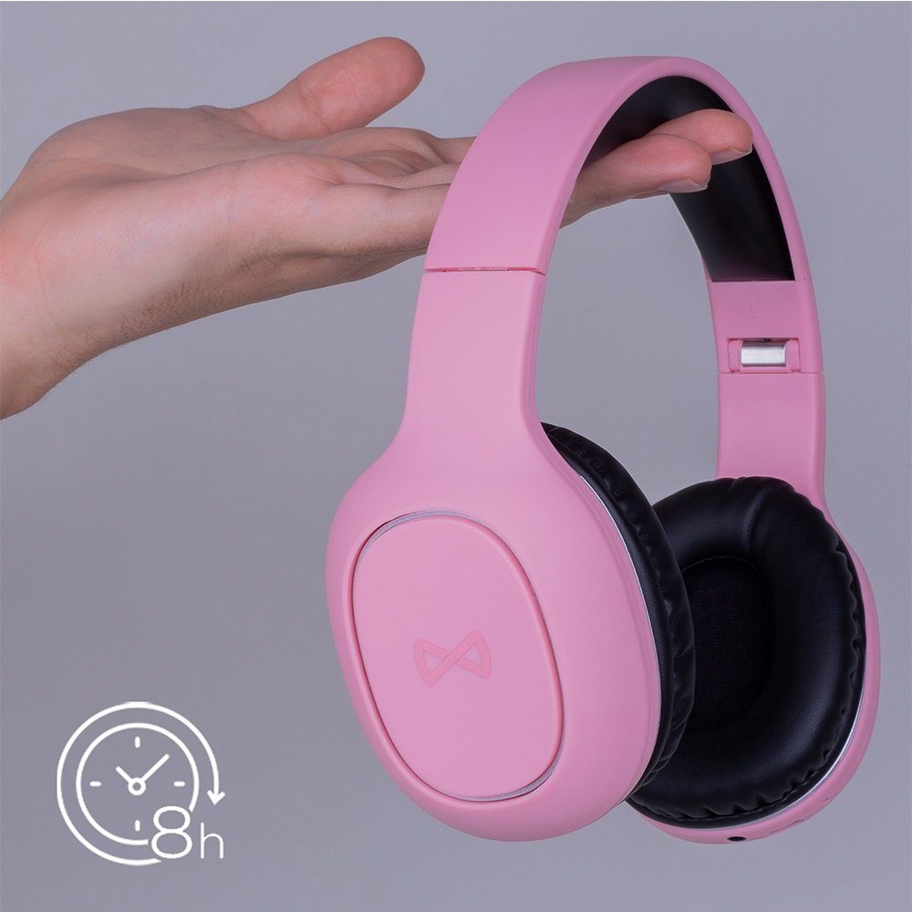 Headset On-Ear BTH-505 MUSSIO Wireless Pink kabellose Kopfhörer On-Ear-Kopfhörer Forever