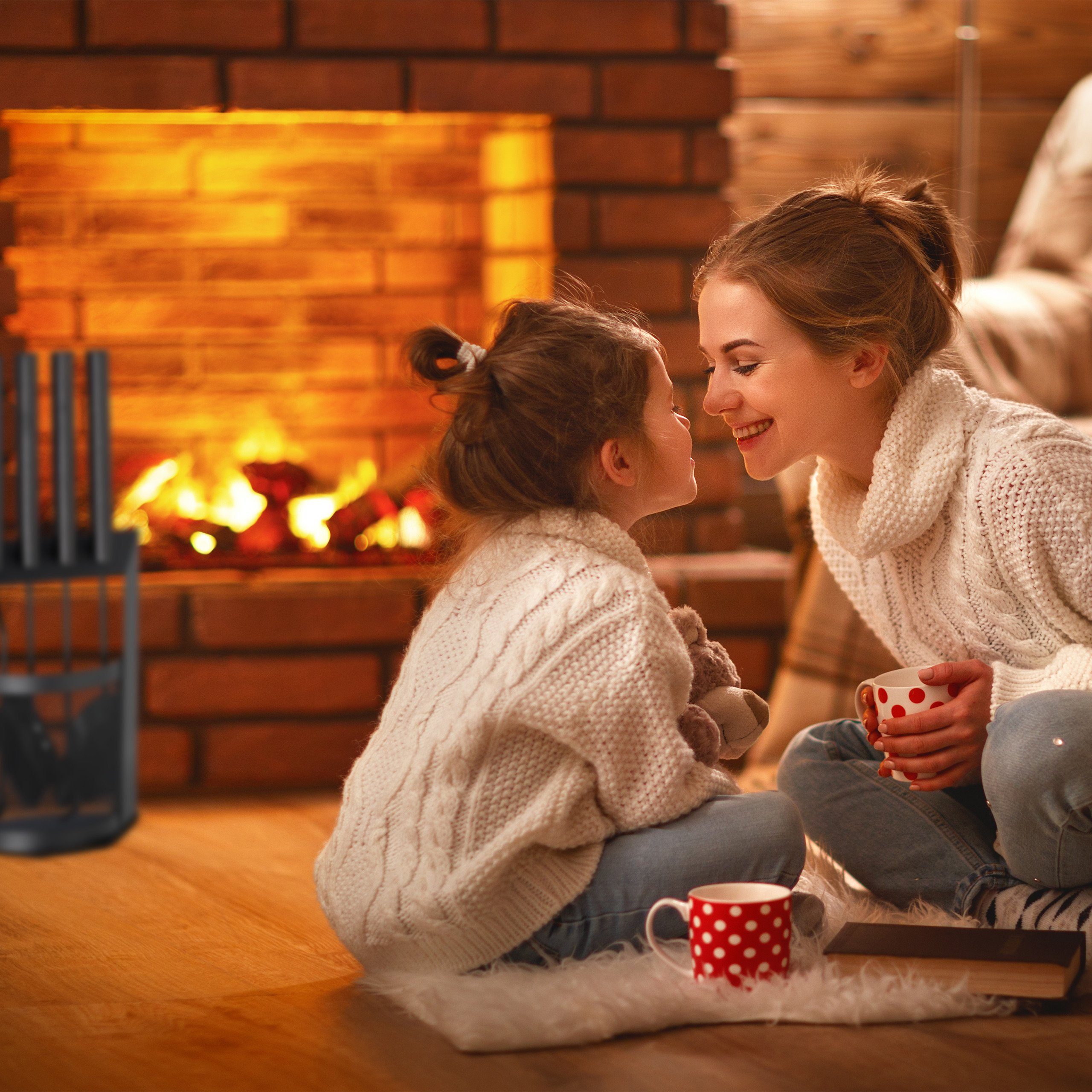 relaxdays Kamingarnitur 5-teiliges Kaminbesteck mit Halter