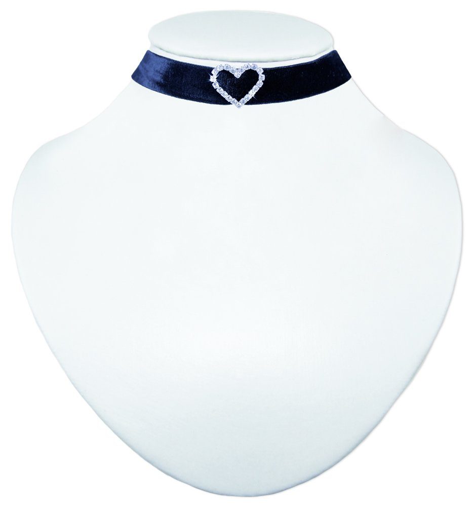 LUISIA® Collier Samt Kropfband mit Strass Herz aus Swarovski® Elements (1-t günstig online kaufen