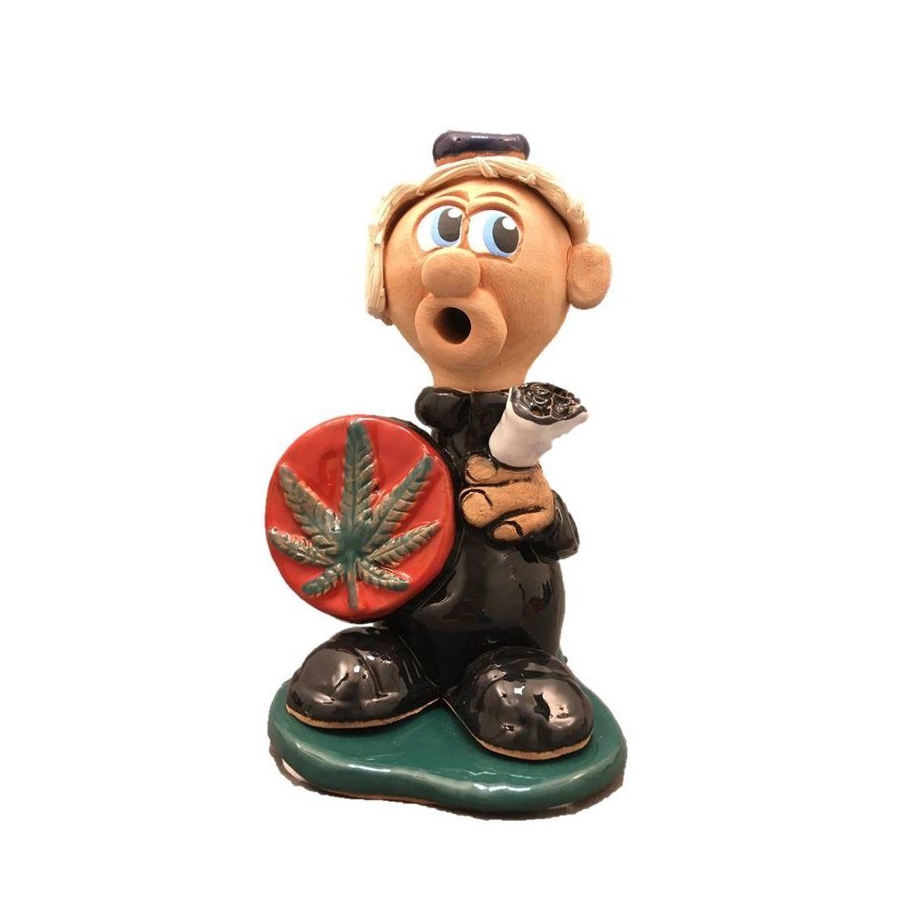 KNOX Räuchermännchen 600108KR, Cannabis-Figur 14cm + Cannabis Räucherkerzen, für Räucherkerzen der Größe M - Made in Germany