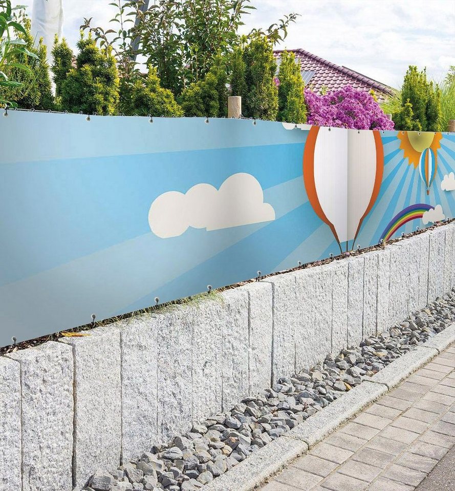 Thumbnail - MyMaxxi Sichtschutzzaunmatten Zaunbanner Ballon über Stadt Sichtschutz Garten Zaun