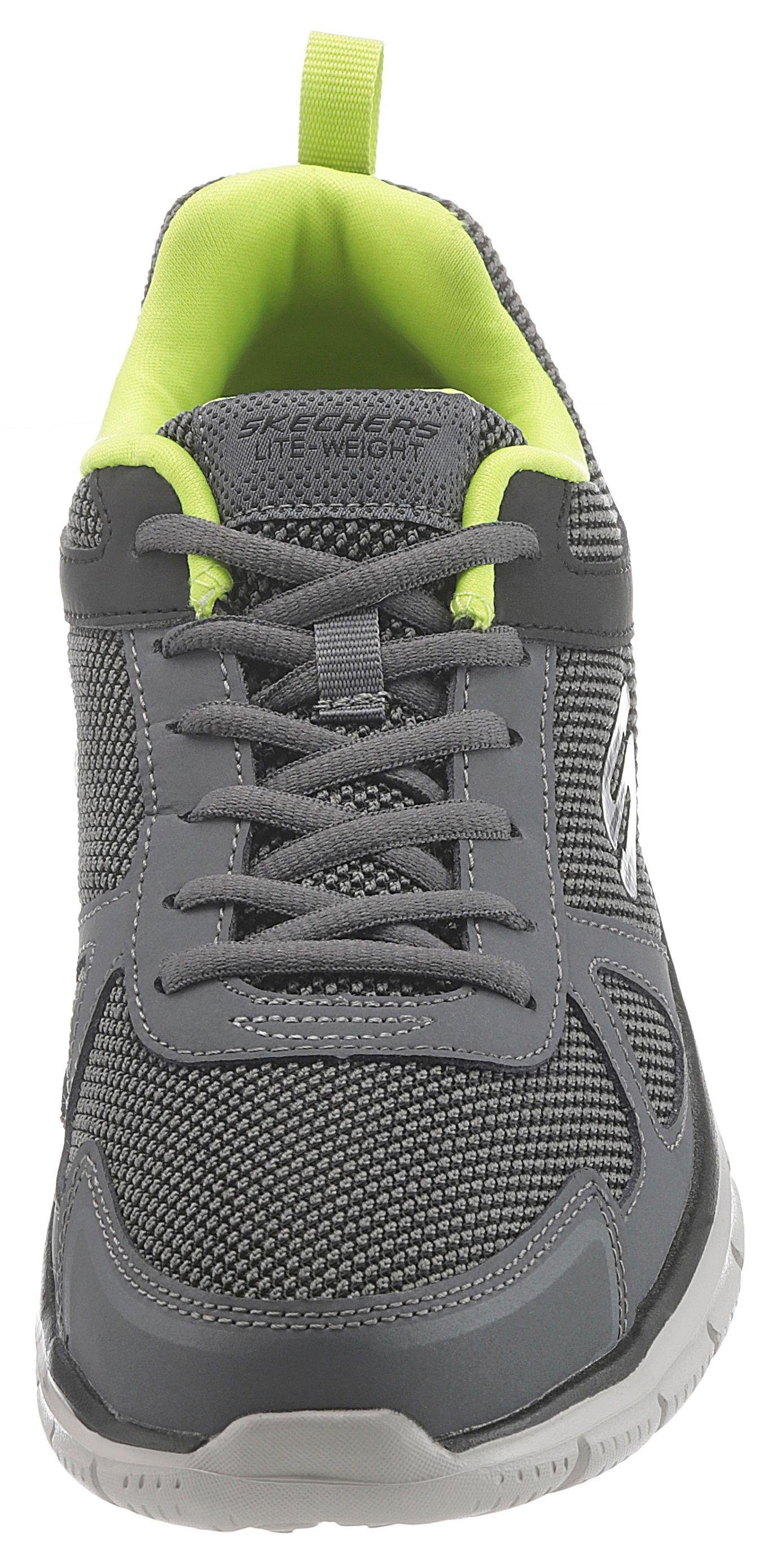 Grau-Schwarz-Grün - / CCLM Charcoal-Black-Lime Sneaker seitlichem Logo mit Track Skechers