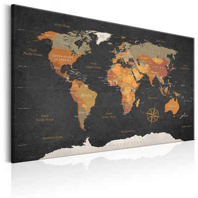 Artgeist Wandbild World Map: Secrets of the Earth