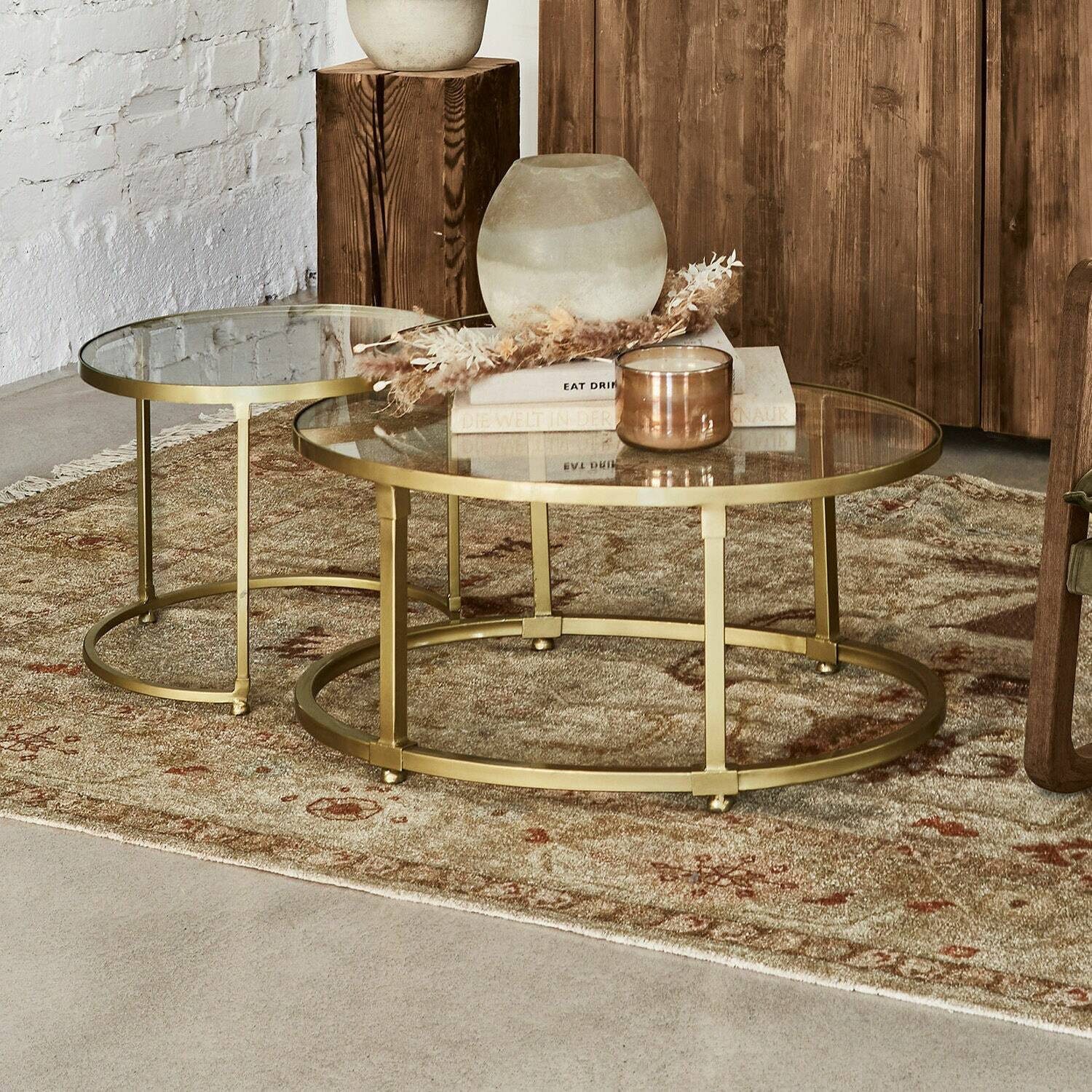 Mirabeau Couchtisch Couchtisch 2er Set Ninove antikgold