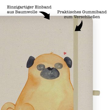 Mr. & Mrs. Panda Notizbuch Mops - Transparent - Geschenk, Hund, Eintragebuch, Hundemotiv, Journa Mr. & Mrs. Panda, Hardcover