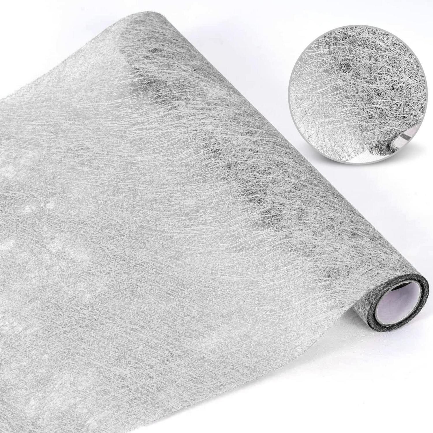 LuxusKollektion Tischband Tischläufer Silber 30cm x 5m Glänzend