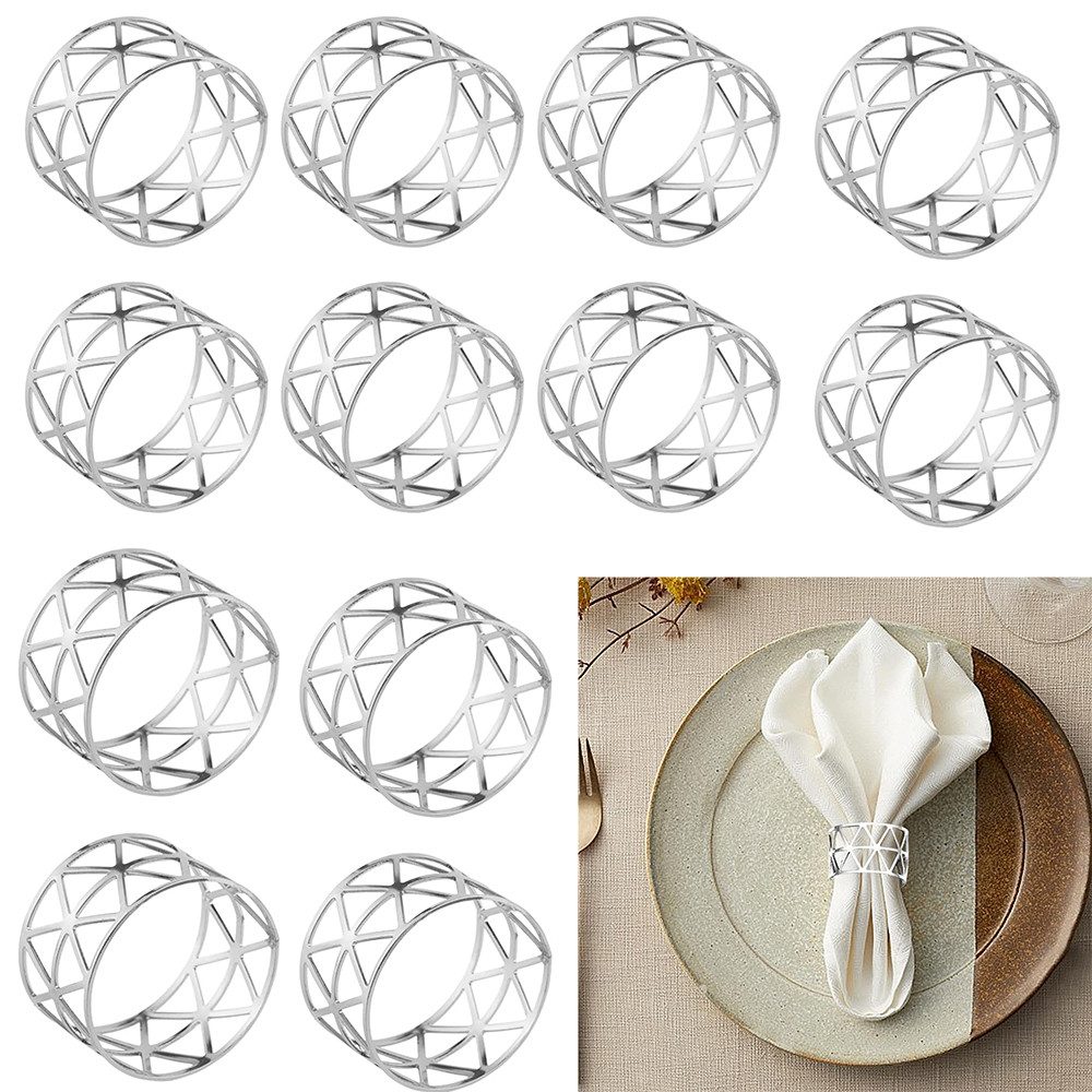 Bextsrack Serviettenring 12 Stück Metall Serviettenschnallen Blätter, für Hochzeitsfeier Abendessen Ramadan Jubiläum Oster Tischdekoration
