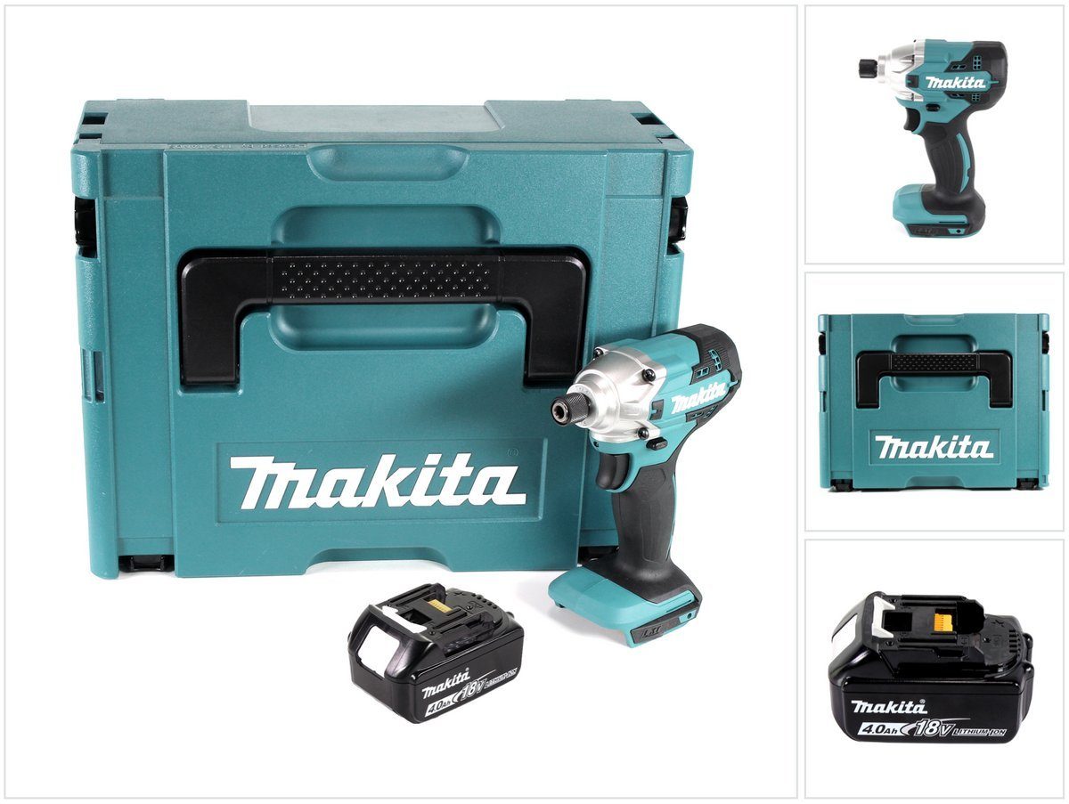 Makita Akku-Schlagschrauber DTD 156 M1J Akku Schlagschrauber 18V 155Nm + 1x Akku 4,0Ah + Makpac -