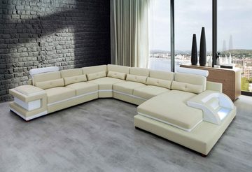 JVmoebel Ecksofa, Ledersofa XXL Big Sofas Sofa Couch Couch Polster Wohnlandschaft Leder