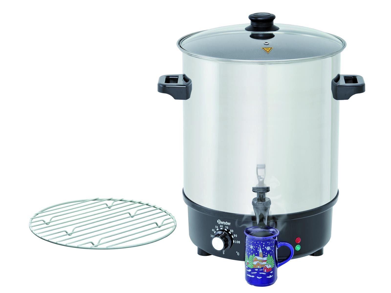 Bartscher Einkoch- und Glühweinautomat Glühweintopf, Einkochtopf 30L, CNS, 200057, 2 W