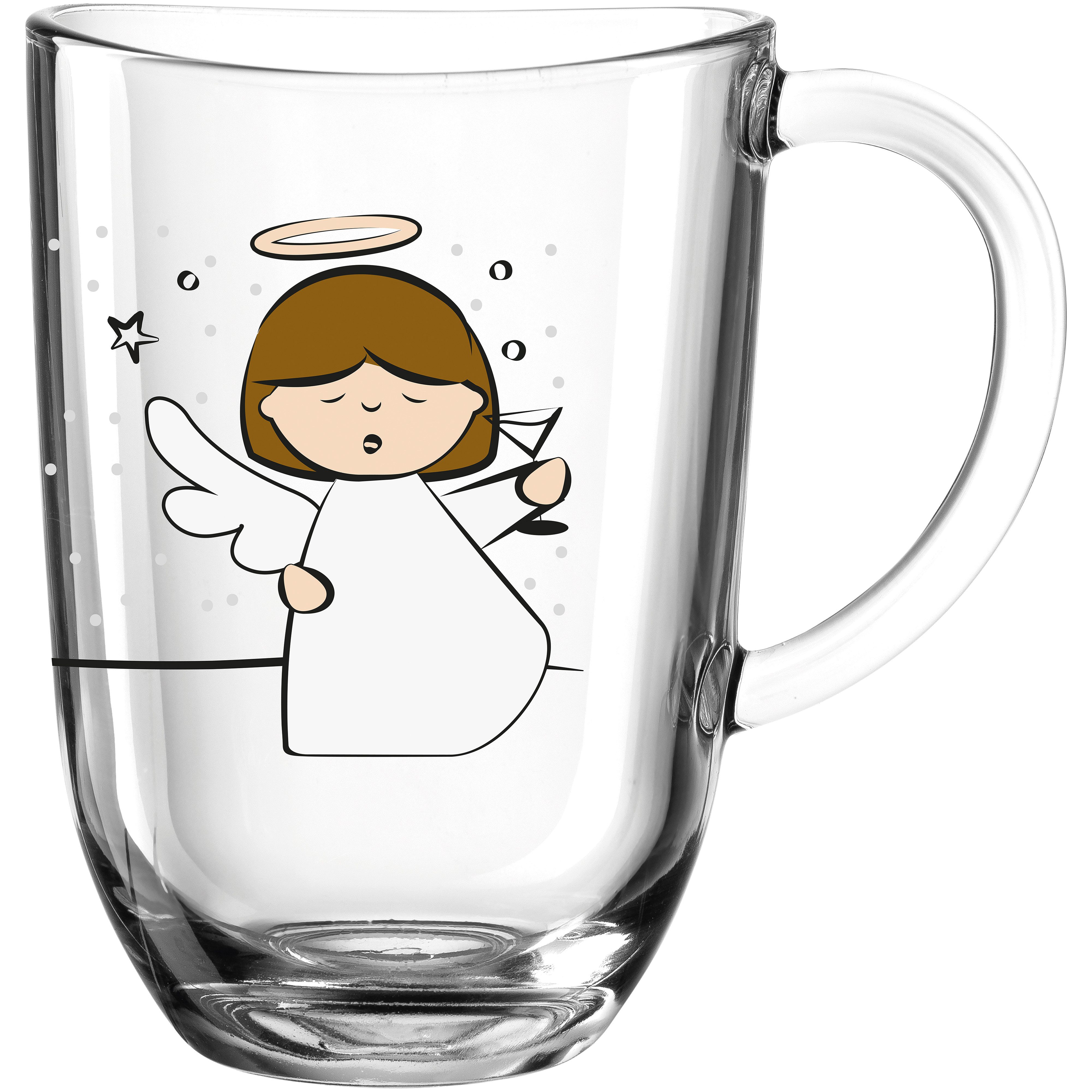 LEONARDO Tasse SILENZIO mit Motiv, Glas, Engel, 380ml