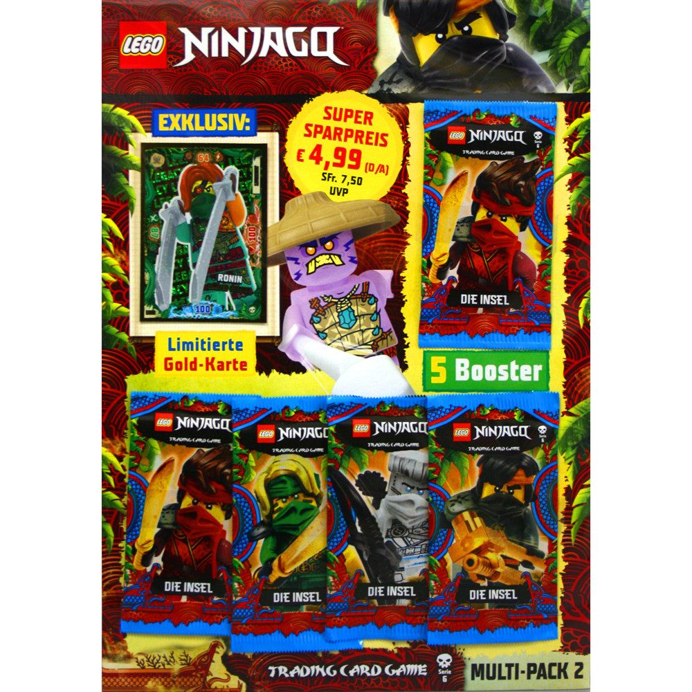 Blue Ocean Sammelkarte LEGO Ninjago - Serie 6 Cards - 1 Multi-Pack-Zwei - (zufällige Auswahl)