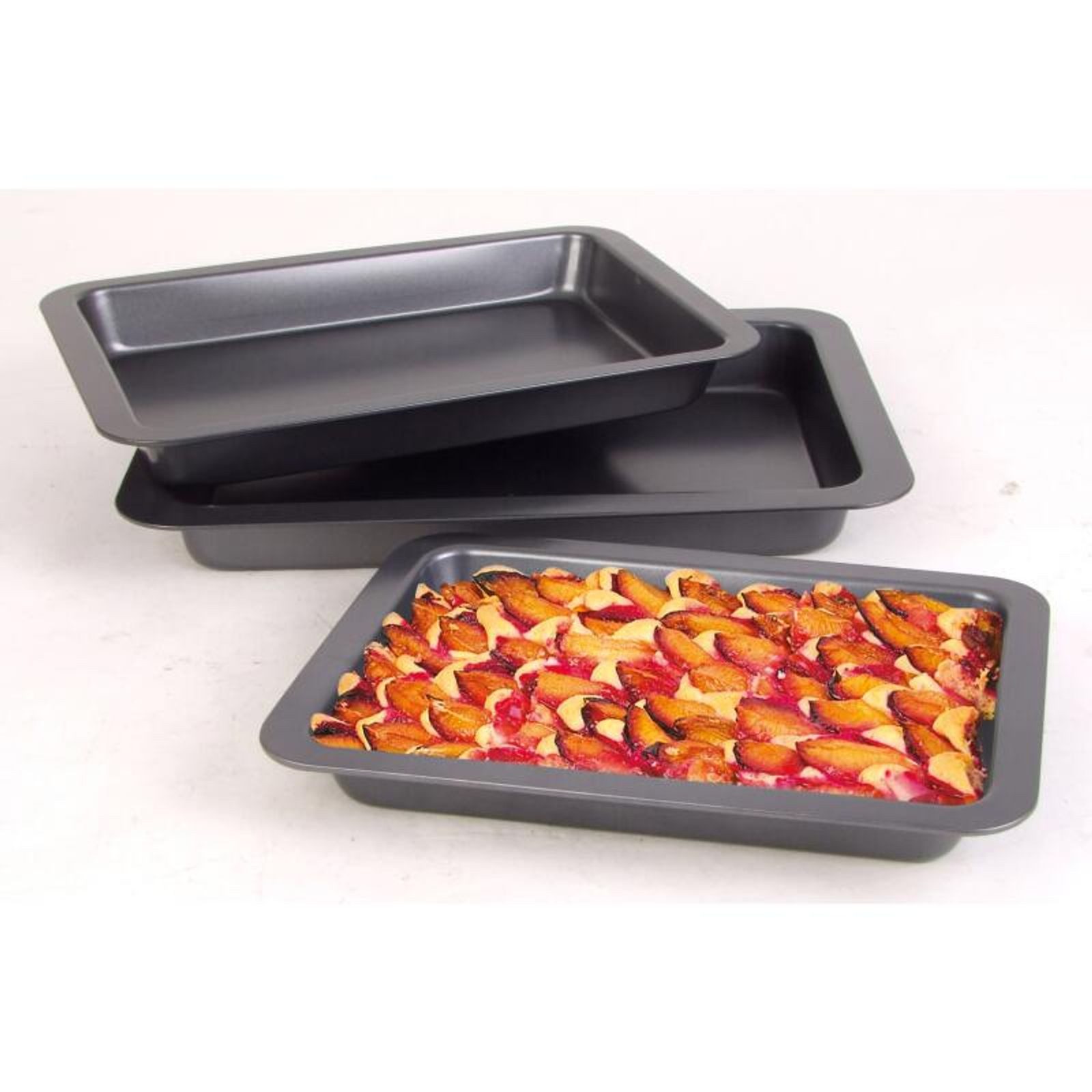 BURI Backblech Kuchenblech 3er Set Kuchen Blech Backblech Küchenhelfer Küche backen