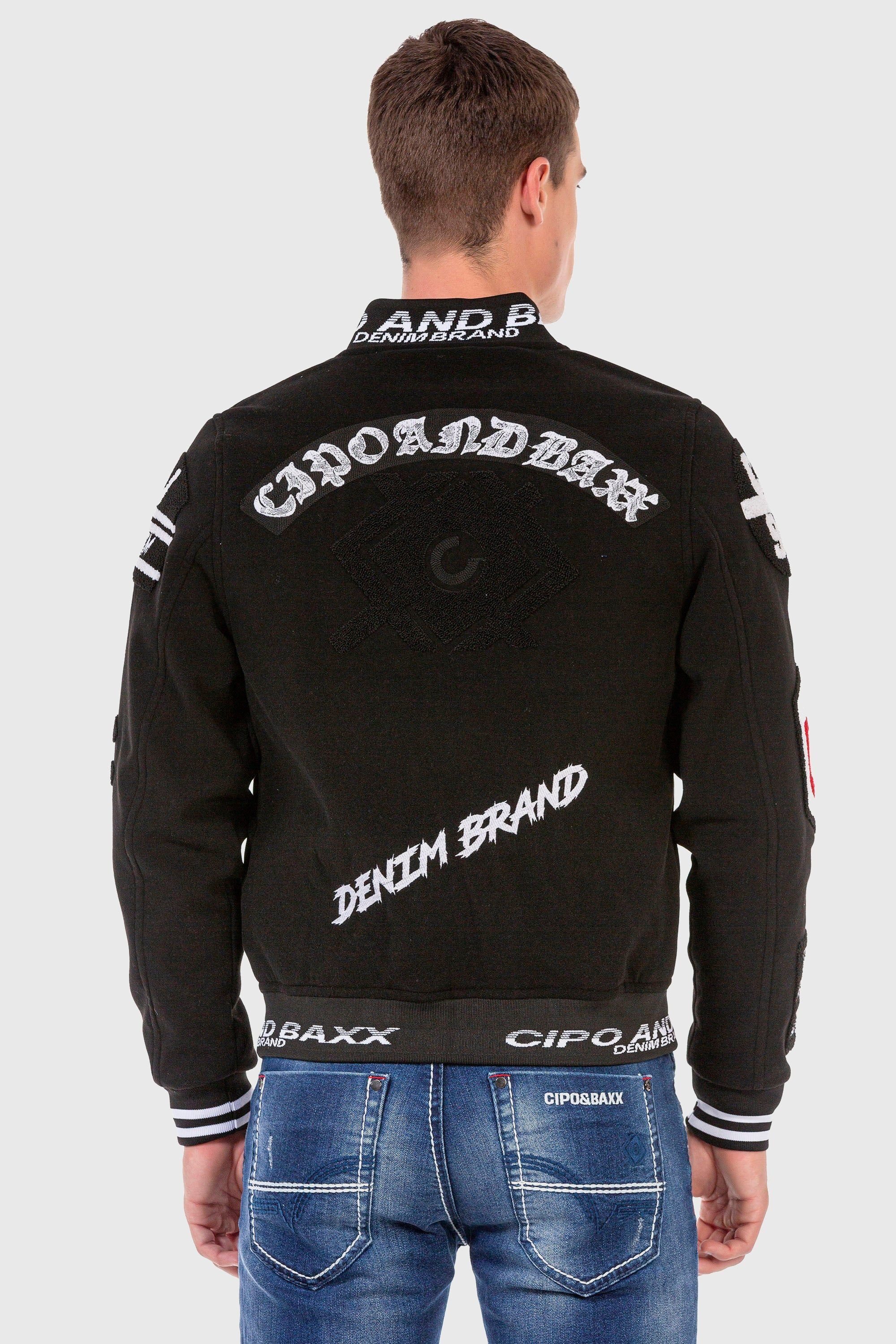 Cipo & Baxx Outdoorjacke Jacke mit coolen Stickereien günstig online kaufen