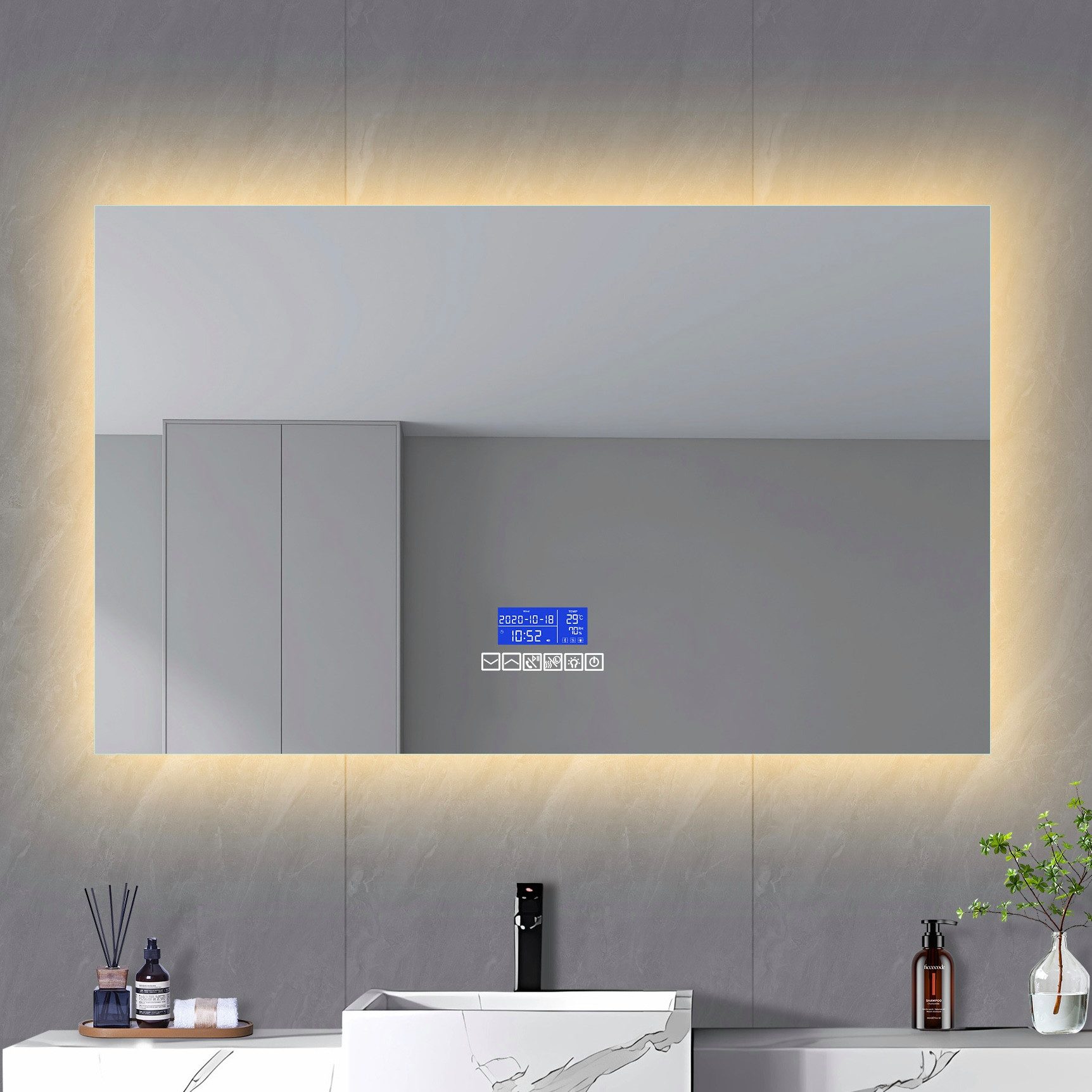 Gdood Badspiegel Badezimmerspiegel mit LED Beleuchtung günstig online kaufen