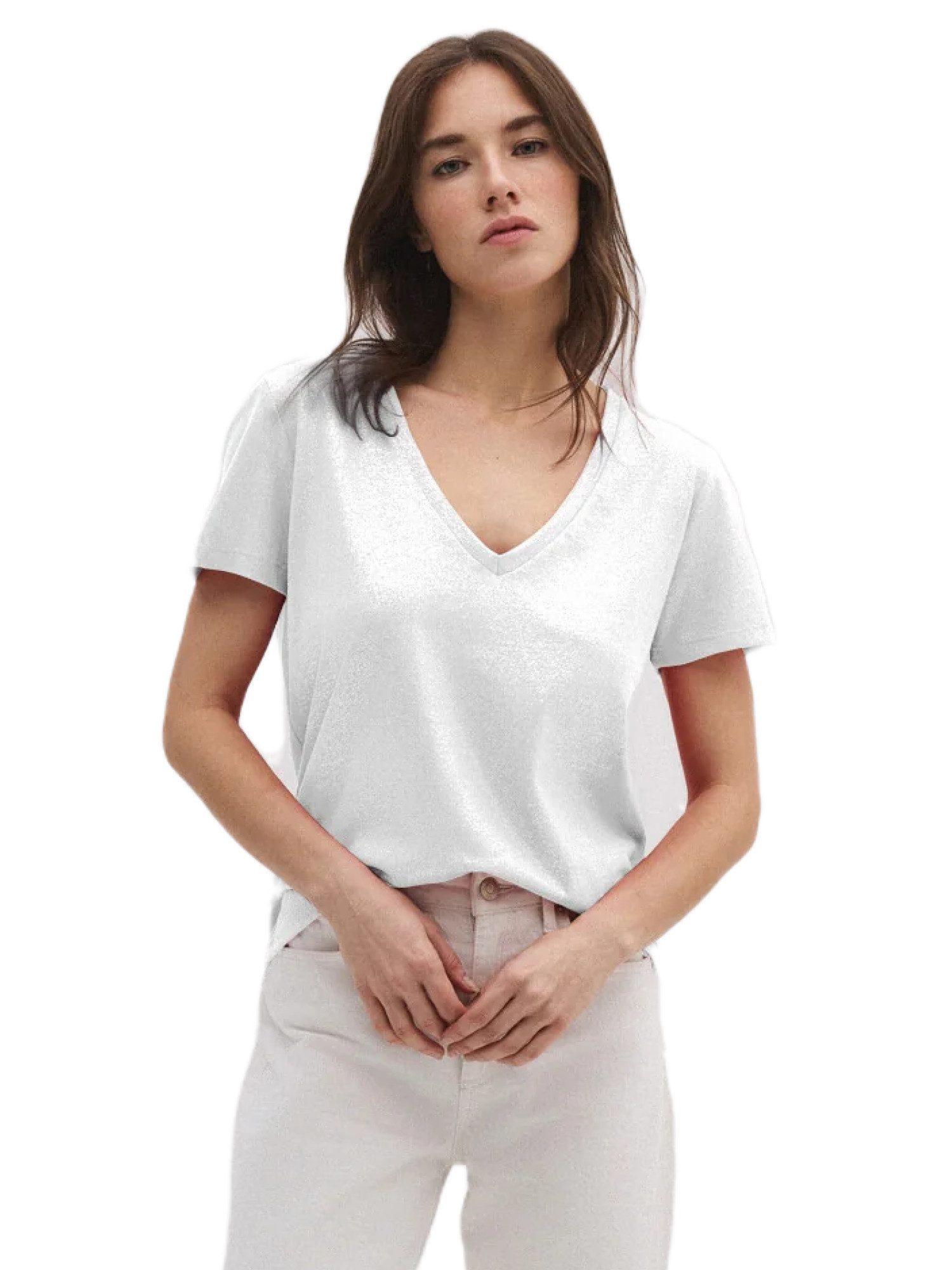 No Matter What T-Shirt Kurzärmeliges T-Shirt mit V-Ausschnitt