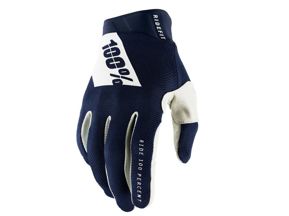 100% Fahrradhandschuhe 100% Ridefit Gloves S navy - atmungsaktive MTB-Handschuhe mit Top-Grip