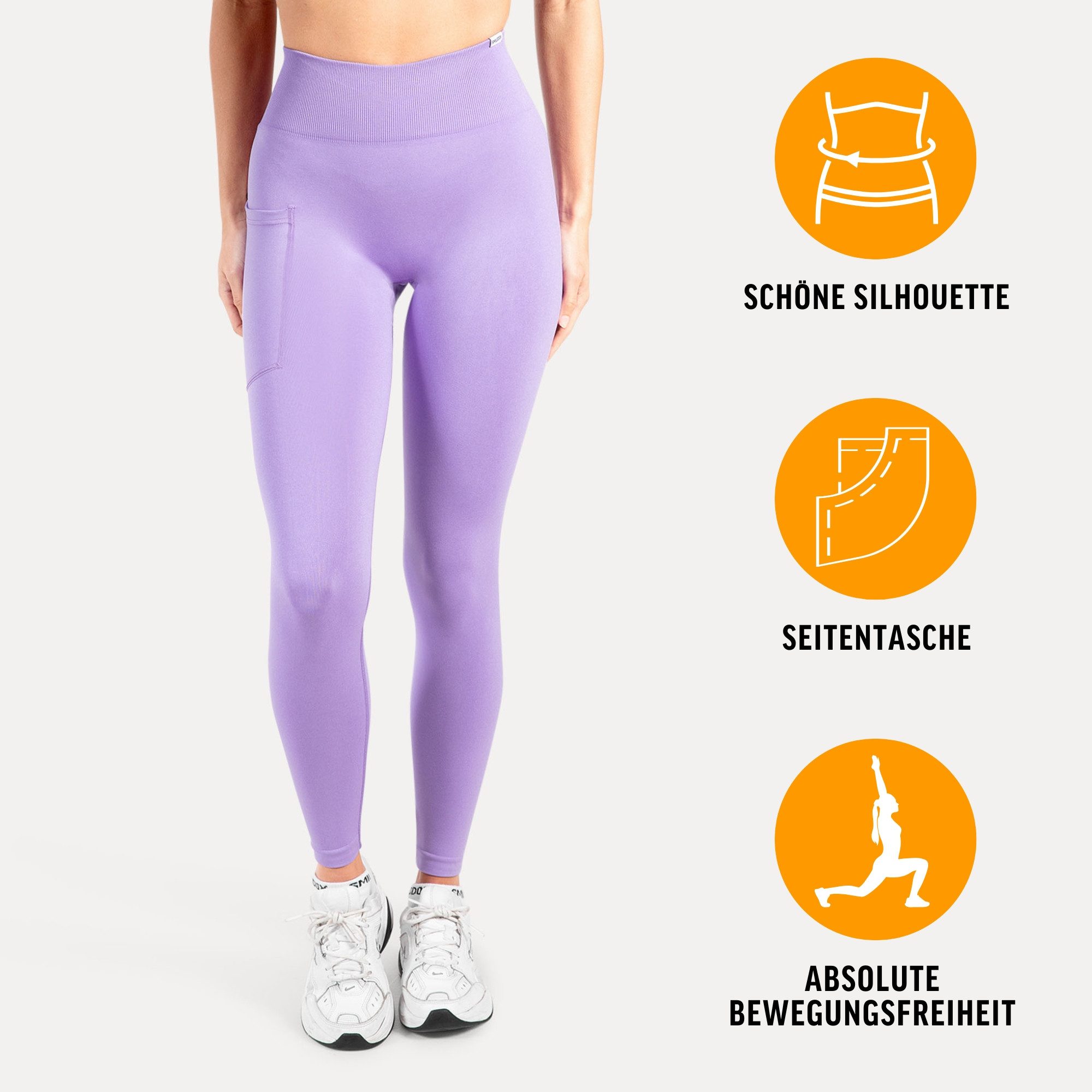 Smilodox Leggings Adrielle, Seamless Leggings mit Seitentasche – Sport & Freizeit Mit Seitentasche, Seamless, Figurbetonte Leggings, Stretch-Material