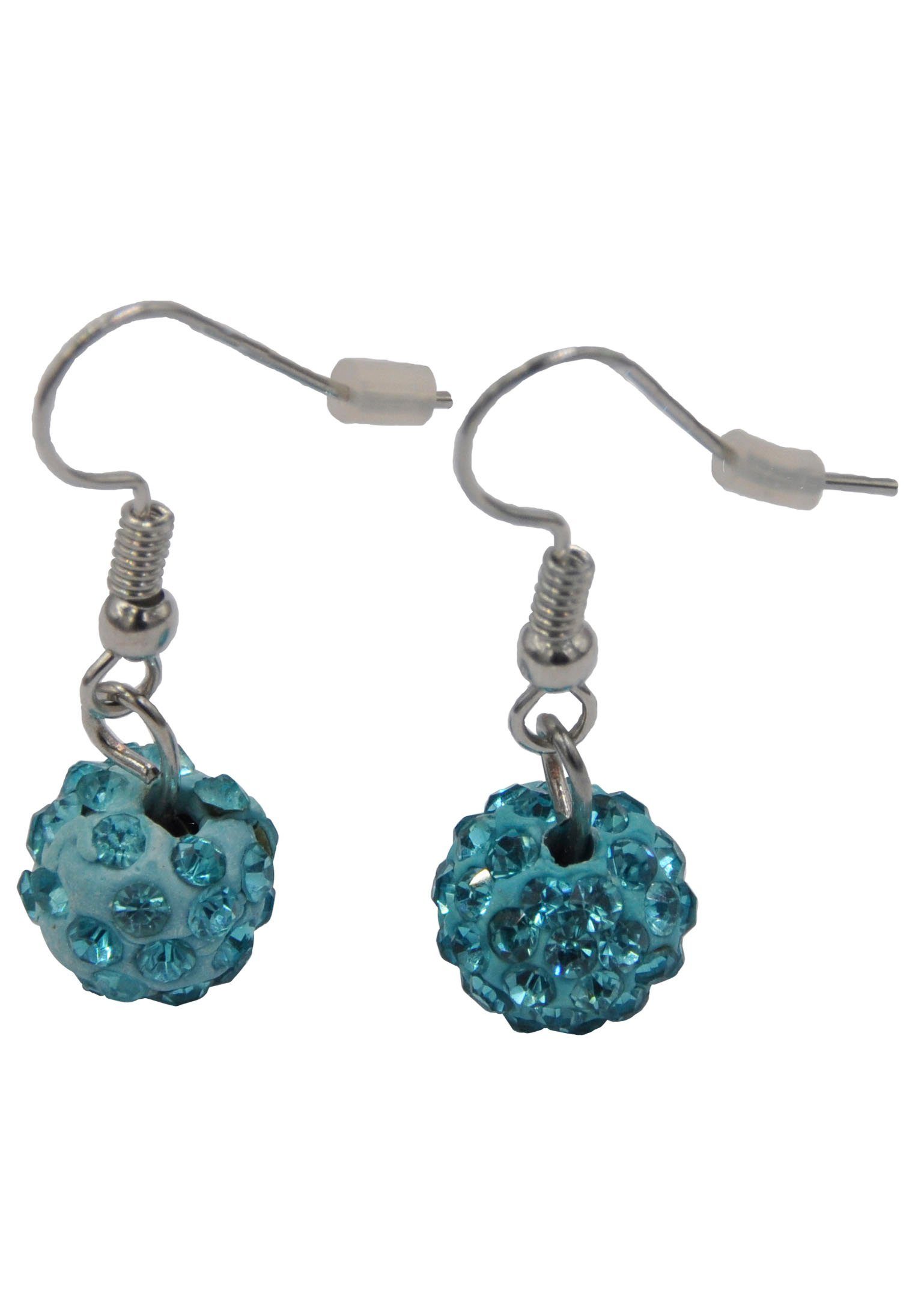 Firetti Ohrring und Ketten Set Blue Crystal (Set, 3-tlg), mit Glasstein