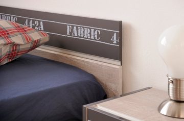 Parisot Jugendzimmer-Set Fabric, (Kinderzimmer Set 3-teilig, Stauraum-Bett Liegefläche 90x200 cm), mit Schreibtisch und Bettschubkästen
