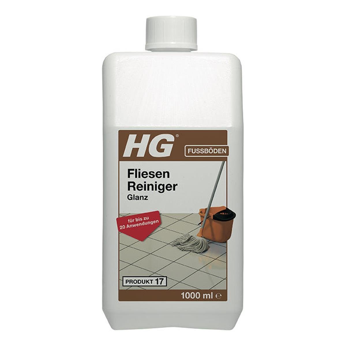 HG HG Fliesen Reiniger Glanz 1L (Produkt 17) - Mit Glanzwirkung (1er Pack  Spezialwaschmittel