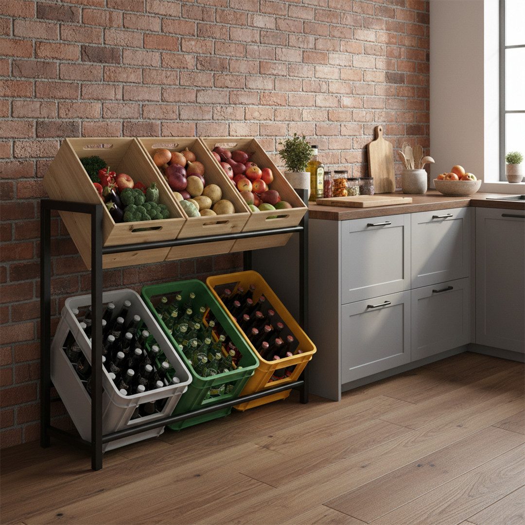 STEELSØN Flaschenregal Macondo aus Metall, Getränkekistenregal schwarz, für günstig online kaufen