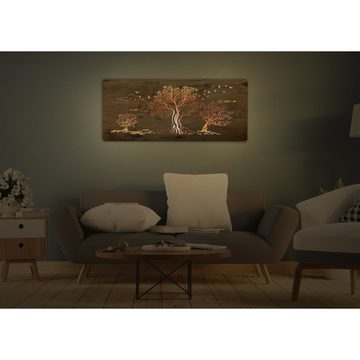 WohndesignPlus LED-Bild LED-Wandbild "Drei Oliven" 120cm x 60cm mit Akku/Batterie, Natur, DIMMBAR! Viele Größen und verschiedene Dekore sind möglich.