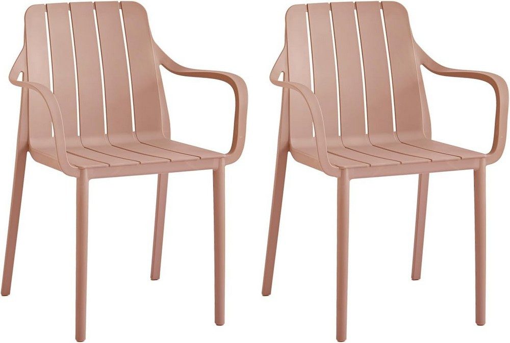 VORTIVO Gartenstuhl stapelbar – wetterfest, bis 200 kg, für Balkon, Terrasse & Esszimmer (2er-Set), bis zu 200 kg belastbar