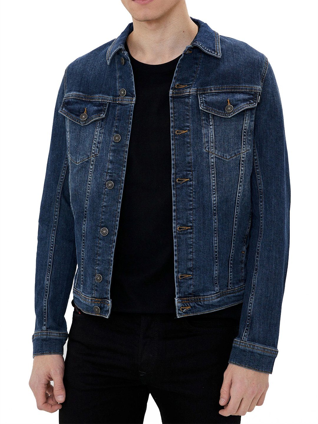 Diesel Jeansjacke Slim Fit Denim Jacke Geknöpft - R-ELSHAR-XP RT007