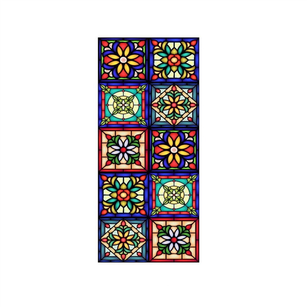 GarveeMore Fensterfolie Retro-Glasfensterfolie mit floralem Muster günstig online kaufen