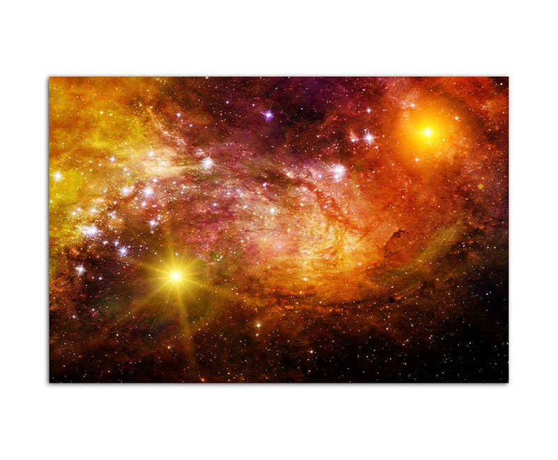 Sinus Art Leinwandbild 120x80cm Sterne Galaxie Weltall