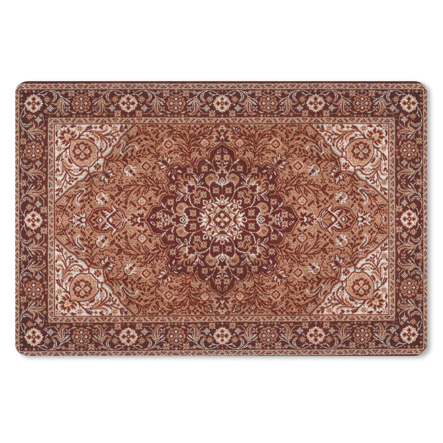MuchoWow Mauspad Persischer Teppich - Teppich - Mandala - Braun (1-St), Mouse pad Klein, Gaming Deko, PC Zubehör, 27x18 cm