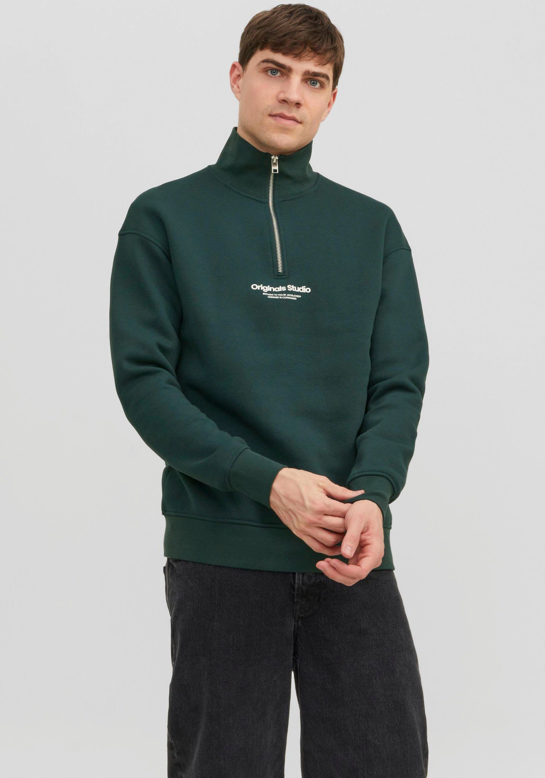 Jack & Jones Sweatshirt JORVESTERBRO SWEAT QUARTER ZIP HN SN magical forest | Sweatshirts