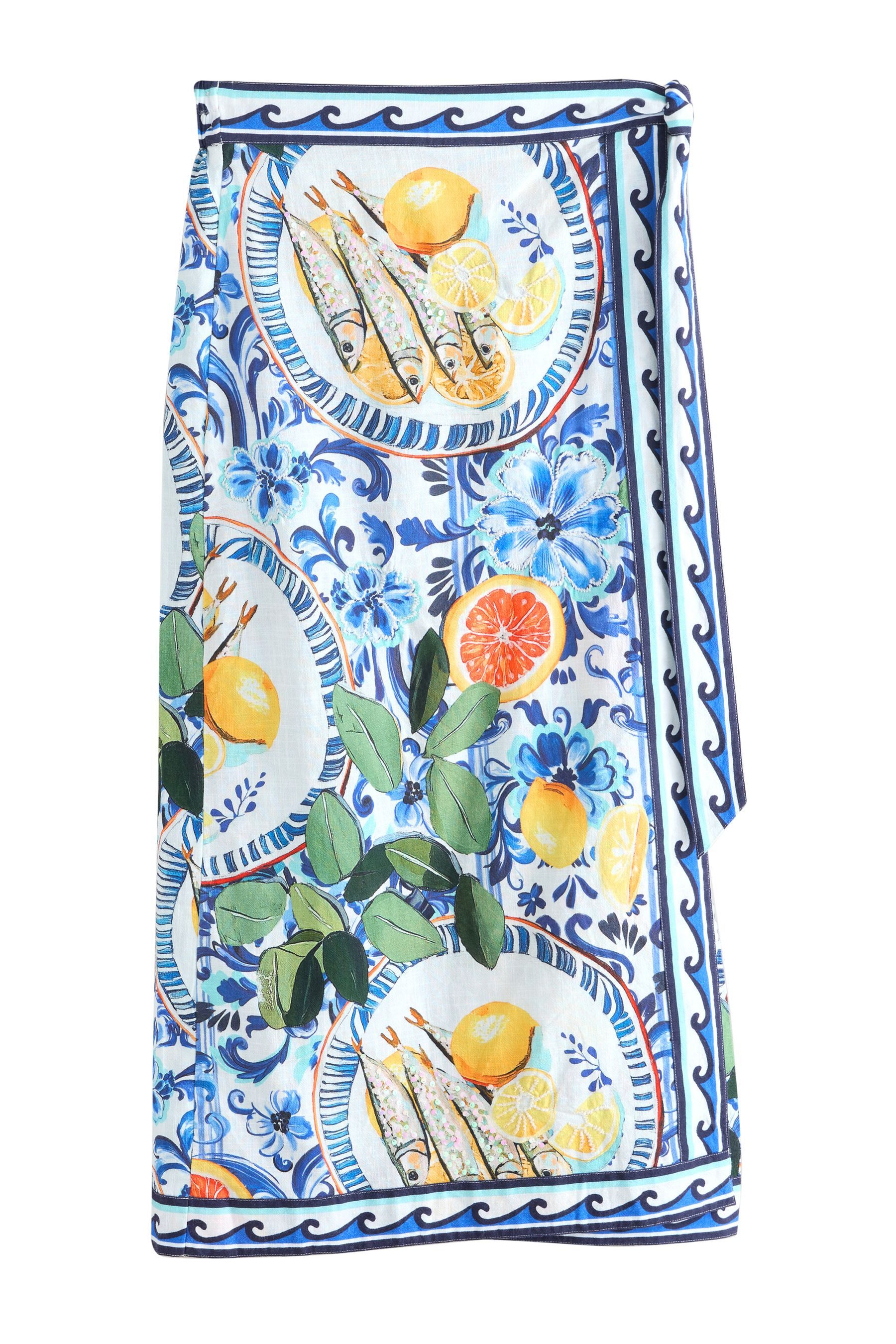 Next Midirock Sommerlicher Wickelrock in Midilänge (1-tlg)