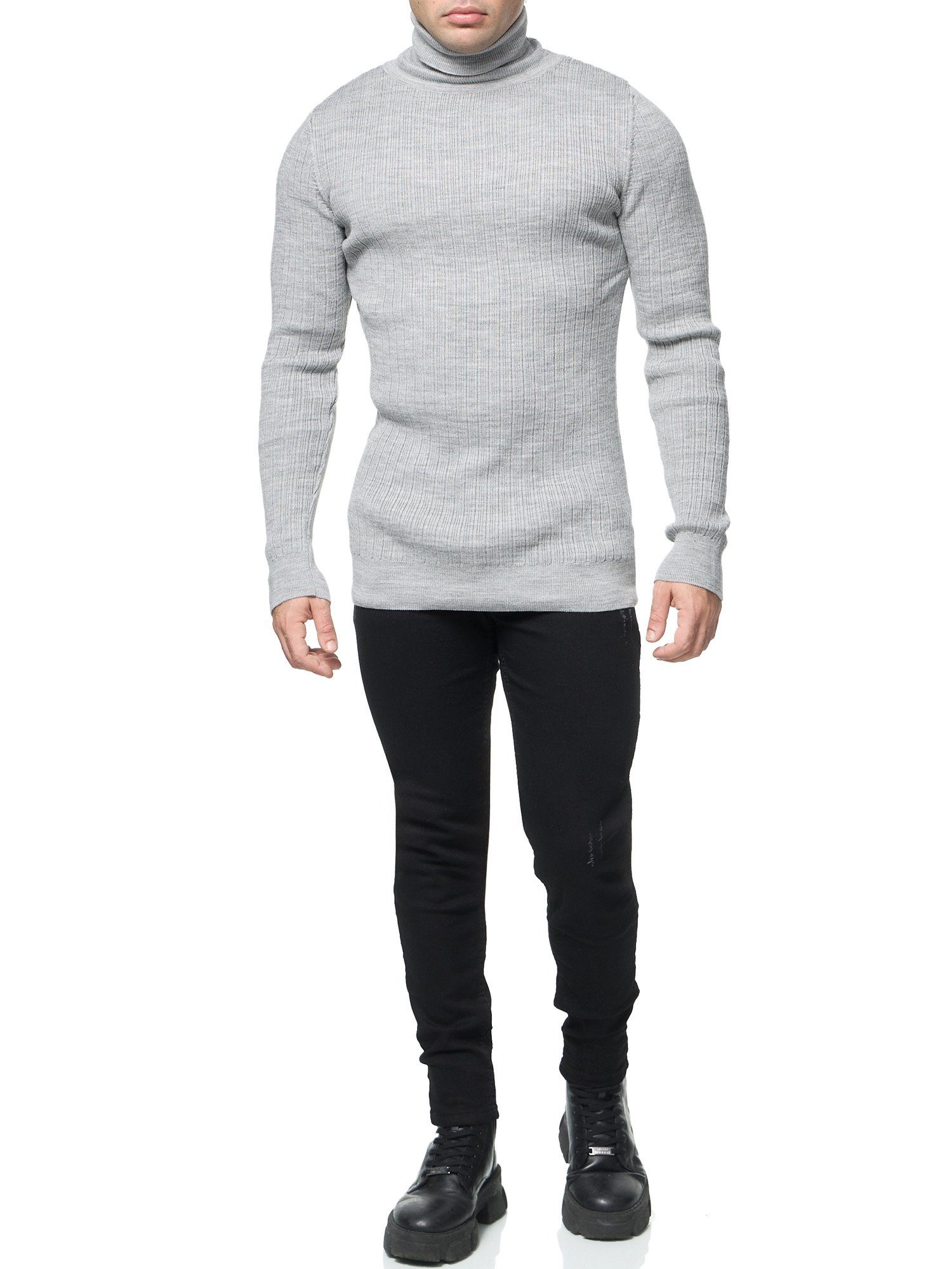 Banco Rollkragenpullover Rollkragen Pullover in unifarbenem Design - Slim Fit