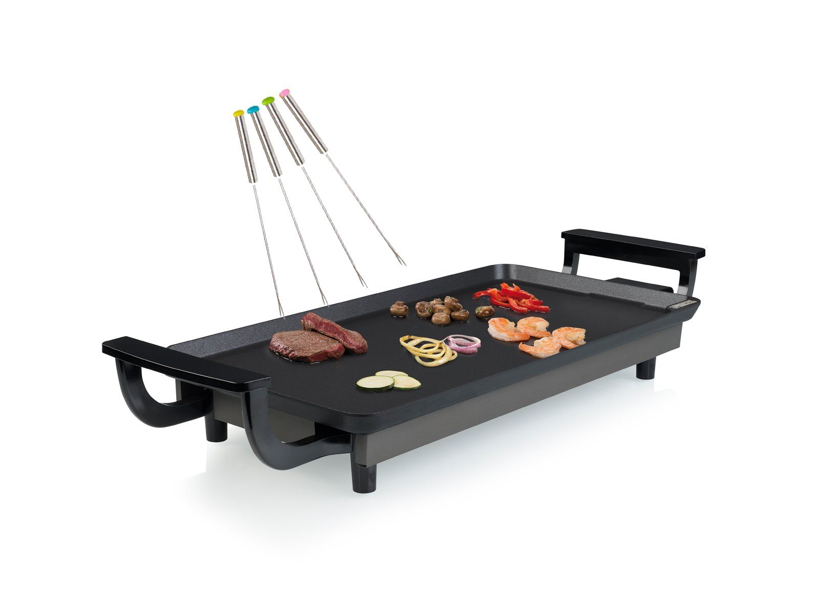 PRINCESS Teppanyakigrill, 1800 W, Japanischer Tisch-Grillplatte für Zuhause 2-4 Personen 43x23cm, Gabeln