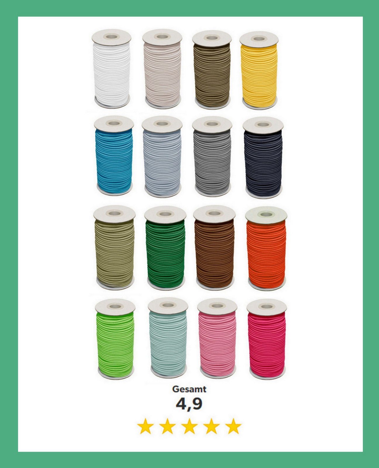 PaulZdrada Gummiband 3 Meter Gummikordel ∅3mm Gummiband, Gummilitze Rundgummi Hutgummi Elastisch