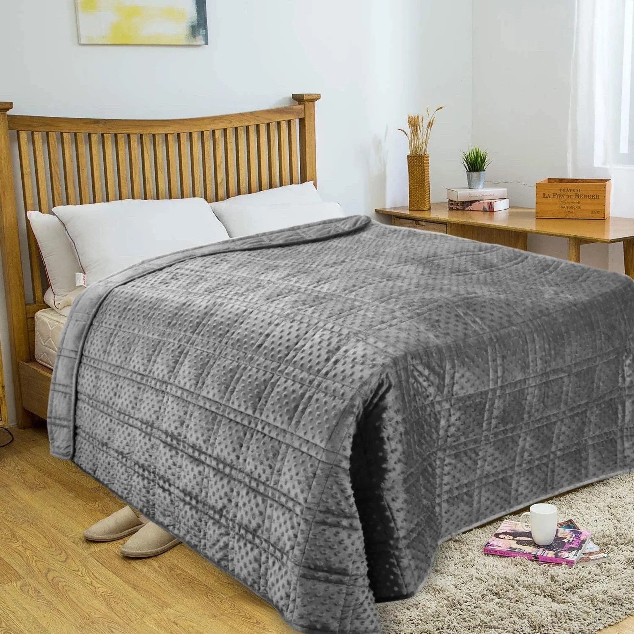 Purpurra Gewichtsdecke Relief 7kg 152cm x200cm für Erwachsene, Grau, 152cm günstig online kaufen