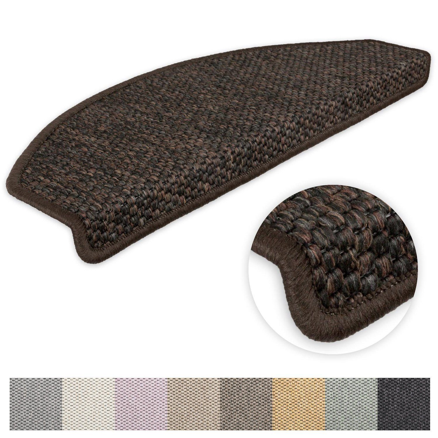 Metzker® Stufenmatte Stufenmatten Göteborg Halbrund Kaffeebraun 15 Stück, h günstig online kaufen